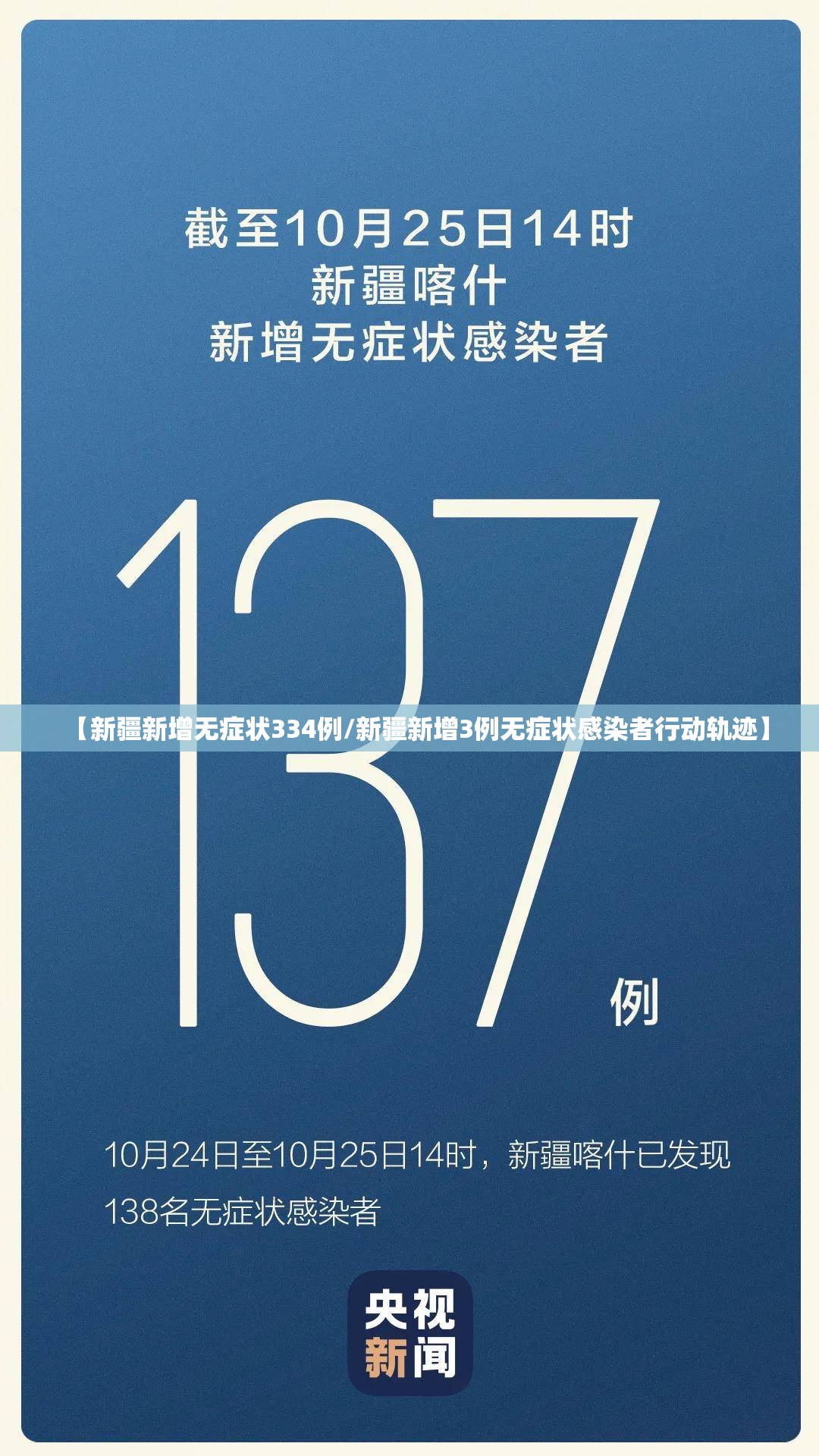 【新疆新增无症状334例/新疆新增3例无症状感染者行动轨迹】 【新疆新增无症状334例/新疆新增3例无症状感染者行动轨迹】