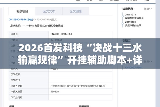 2026首发科技“决战十三水输赢规律	”开挂辅助脚本+详细开挂安装教程