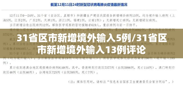 31省区市新增境外输入5例/31省区市新增境外输入13例评论