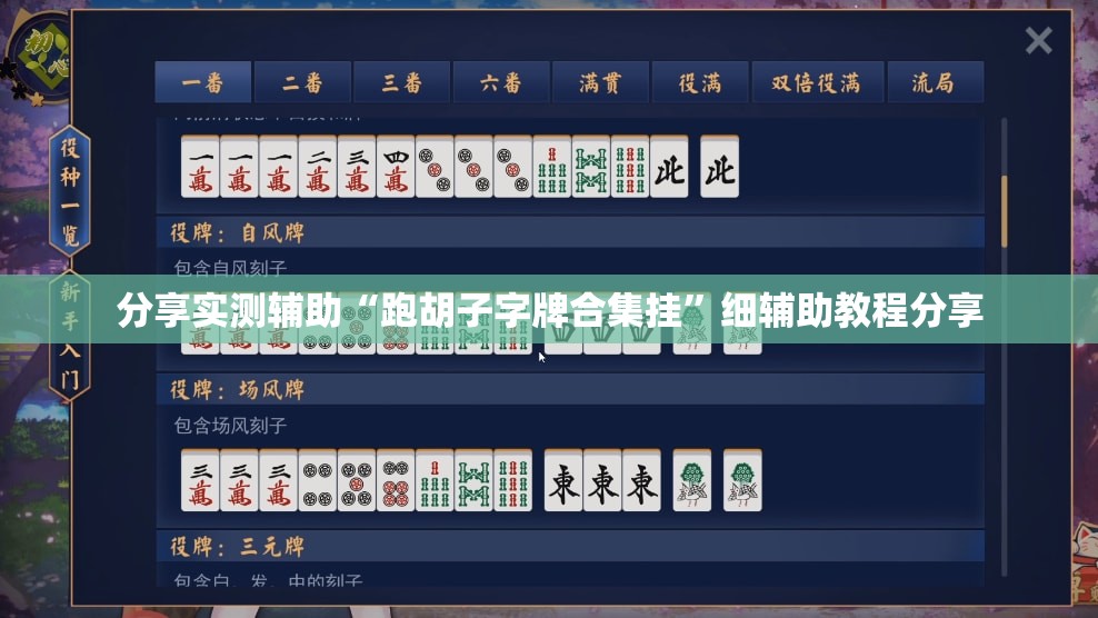 分享实测辅助“跑胡子字牌合集挂”细辅助教程分享