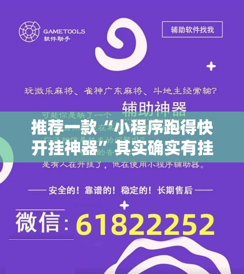 推荐一款“小程序跑得快开挂神器”其实确实有挂