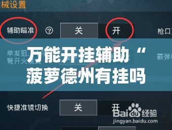 万能开挂辅助“菠萝德州有挂吗	”2026开挂教程步骤