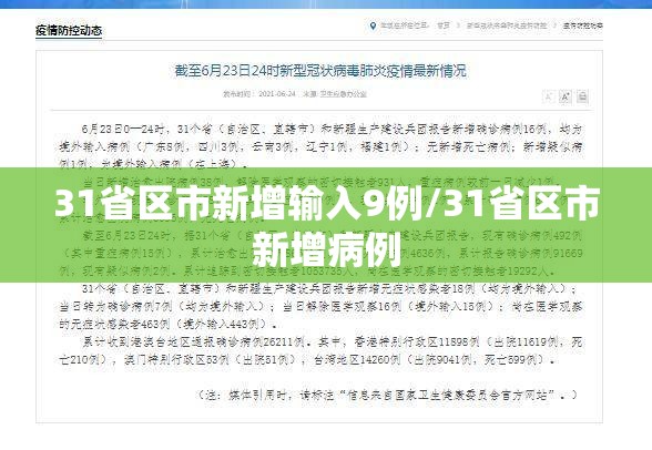 31省区市新增输入9例/31省区市新增病例