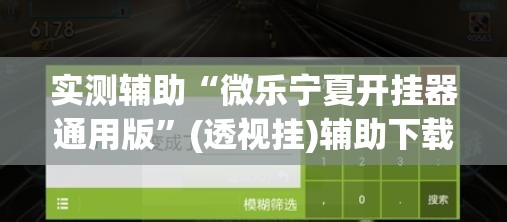 实测辅助“微乐宁夏开挂器通用版”(透视挂)辅助下载教程