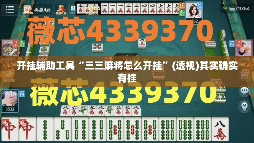 开挂辅助工具“三三麻将怎么开挂”(透视)其实确实有挂