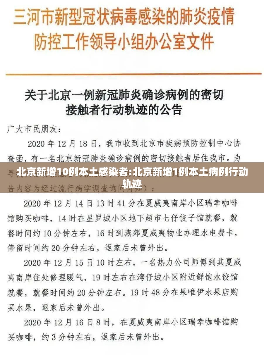 北京新增10例本土感染者:北京新增1例本土病例行动轨迹