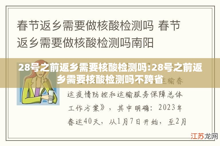 28号之前返乡需要核酸检测吗:28号之前返乡需要核酸检测吗不跨省