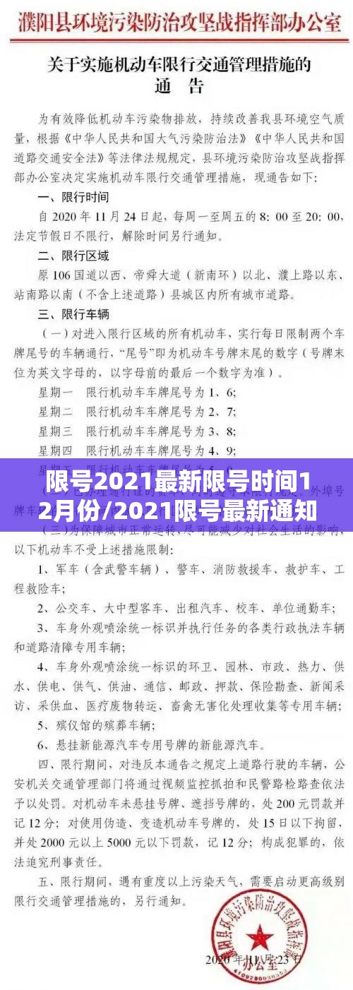 限号2021最新限号时间12月份/2021限号最新通知
