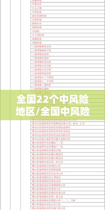 全国22个中风险地区/全国中风险区有12个 全国22个中风险地区/全国中风险区有12个