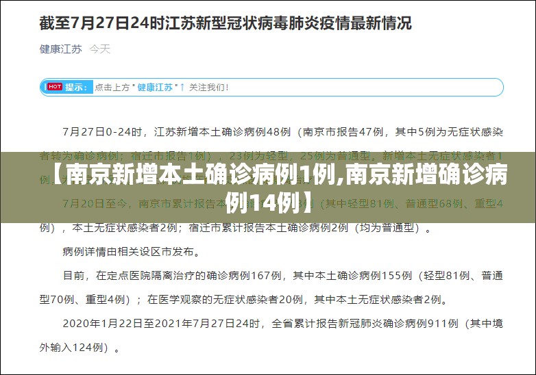 【南京新增本土确诊病例1例,南京新增确诊病例14例】 【南京新增本土确诊病例1例,南京新增确诊病例14例】