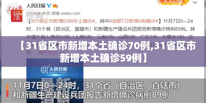【31省区市新增本土确诊70例,31省区市新增本土确诊59例】 【31省区市新增本土确诊70例,31省区市新增本土确诊59例】