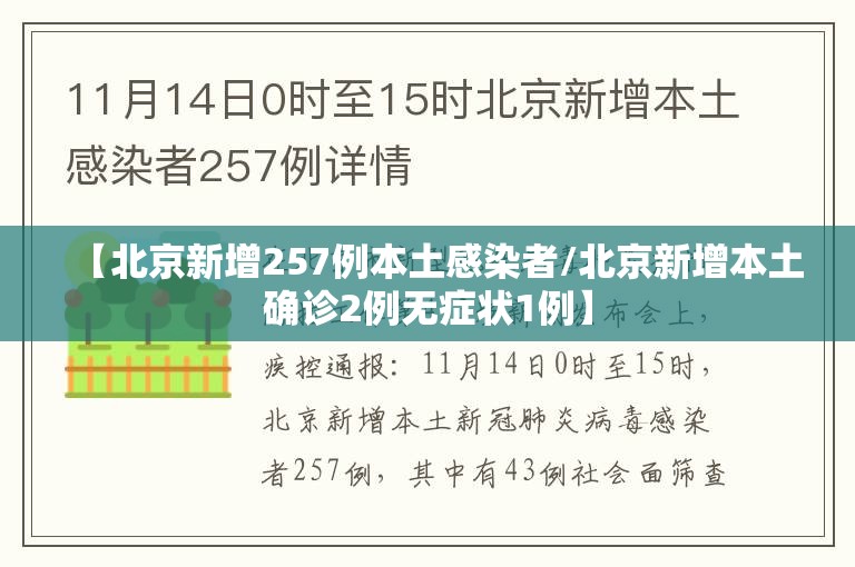 【北京新增257例本土感染者/北京新增本土确诊2例无症状1例】 【北京新增257例本土感染者/北京新增本土确诊2例无症状1例】