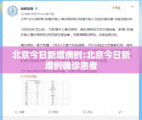 北京今日新增病例:北京今日新增例确诊患者