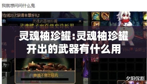 灵魂袖珍罐:灵魂袖珍罐开出的武器有什么用