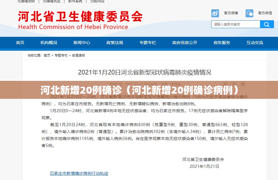 河北新增20例确诊（河北新增20例确诊病例）