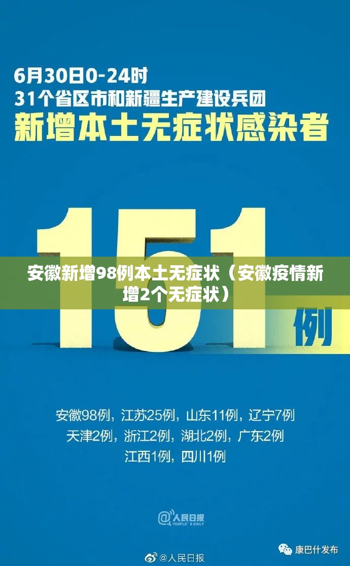 安徽新增98例本土无症状(安徽疫情新增2个无症状) 安徽新增98例本土无症状(安徽疫情新增2个无症状)