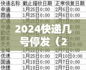 2024快递几号停发（2021年快递什么时间停发）