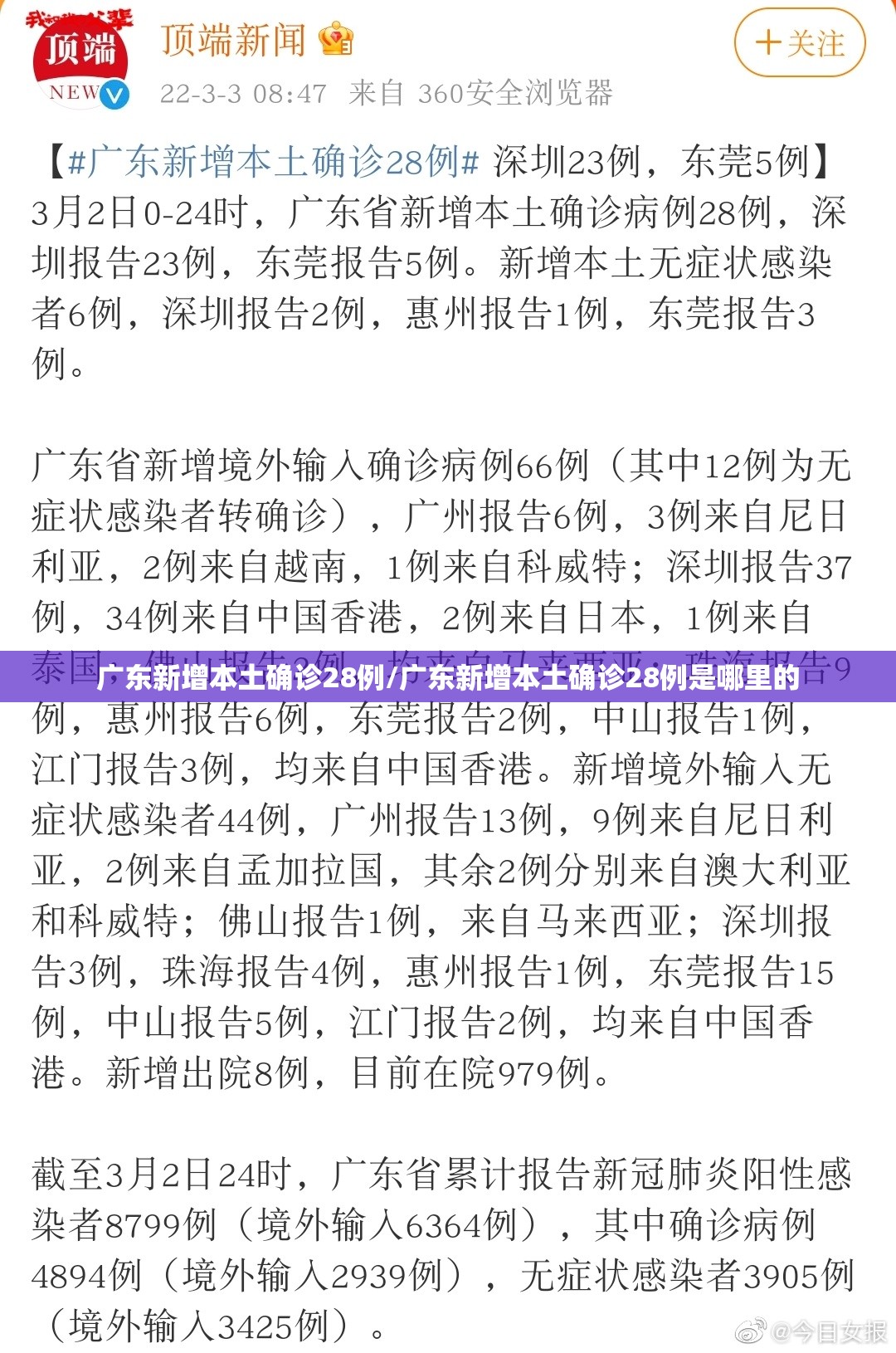 广东新增本土确诊28例/广东新增本土确诊28例是哪里的