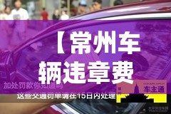 【常州车辆违章费用缴纳,常州汽车违章处理】