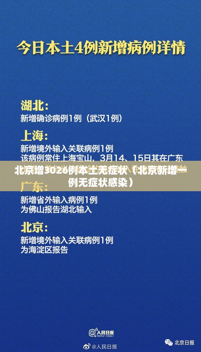 北京增3026例本土无症状（北京新增一例无症状感染）