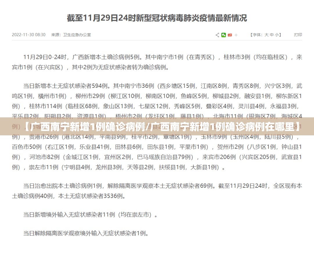 【广西南宁新增1例确诊病例/广西南宁新增1例确诊病例在哪里】