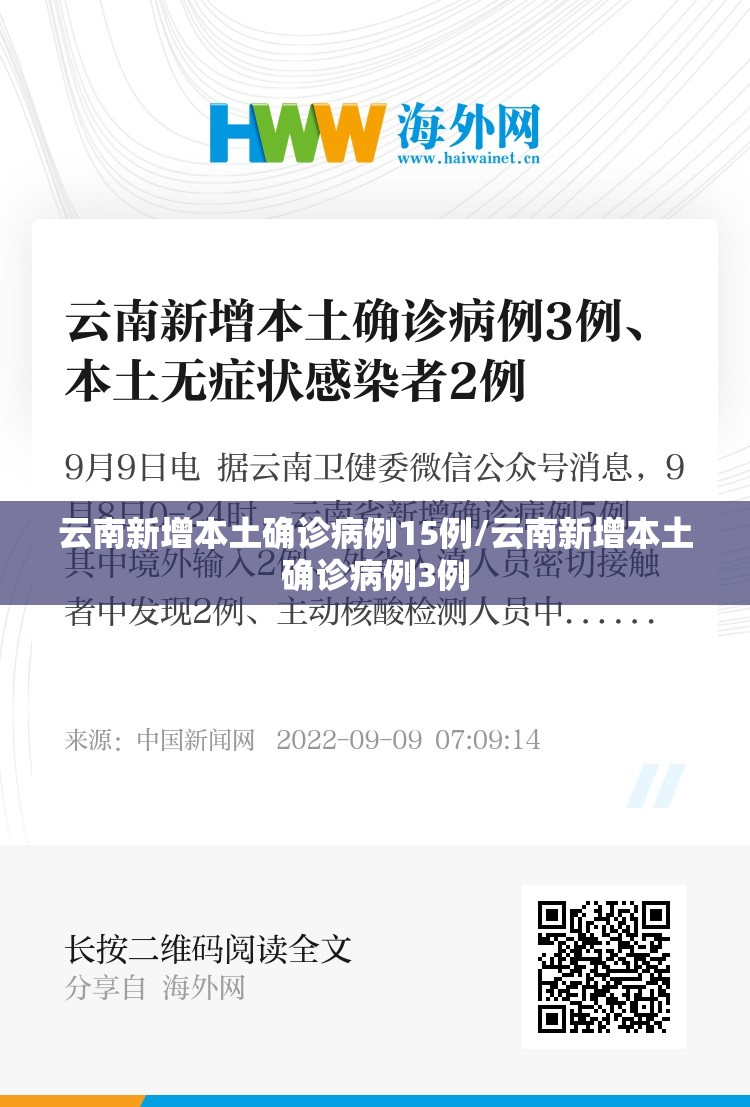 云南新增本土确诊病例15例/云南新增本土确诊病例3例