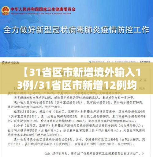 【31省区市新增境外输入13例/31省区市新增12例均为境外输入】