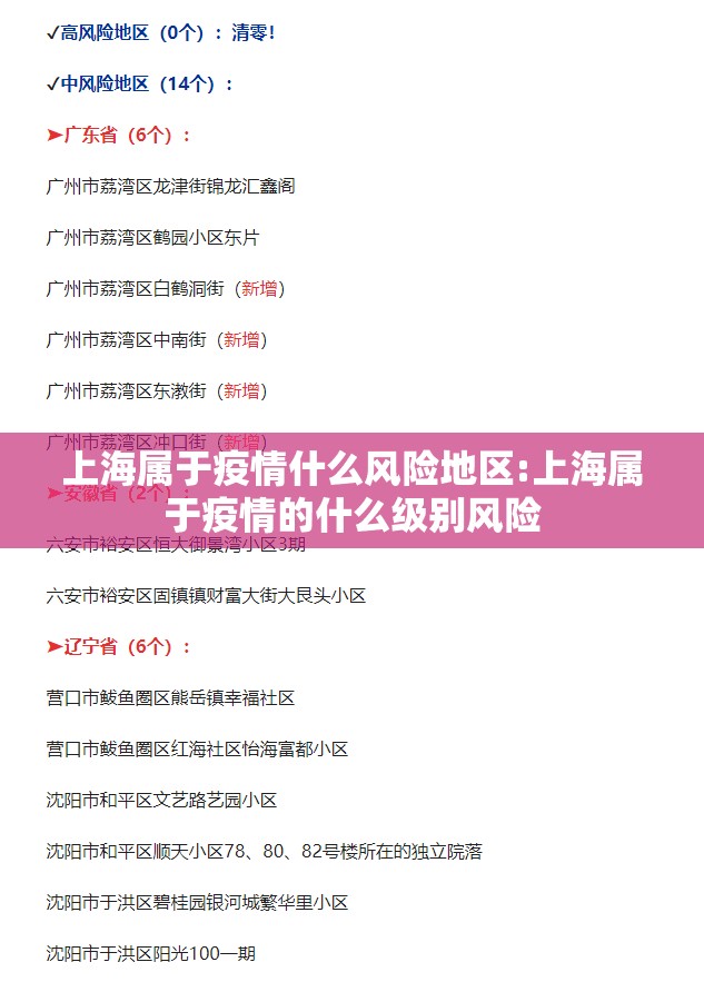 上海属于疫情什么风险地区:上海属于疫情的什么级别风险