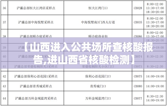 【山西进入公共场所查核酸报告,进山西省核酸检测】