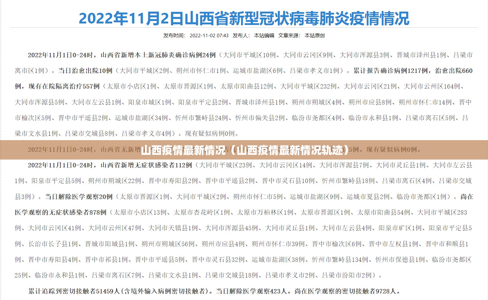 山西疫情最新情况（山西疫情最新情况轨迹）