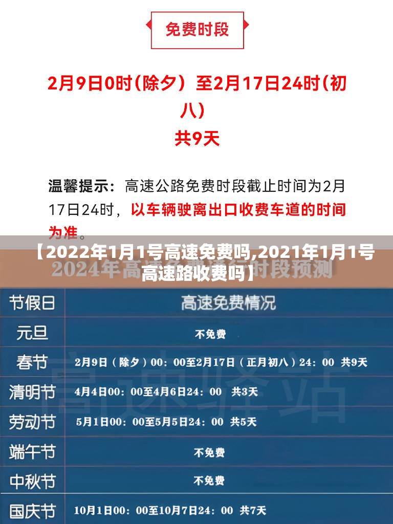 【2022年1月1号高速免费吗,2021年1月1号高速路收费吗】 【2022年1月1号高速免费吗,2021年1月1号高速路收费吗】