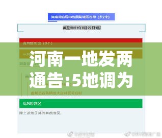 河南一地发两通告:5地调为中风险:河南中风险区域