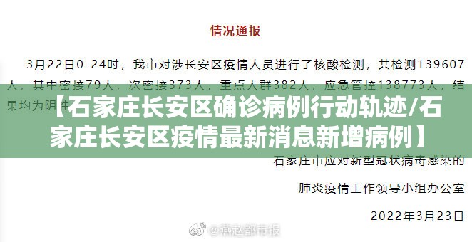 【石家庄长安区确诊病例行动轨迹/石家庄长安区疫情最新消息新增病例】