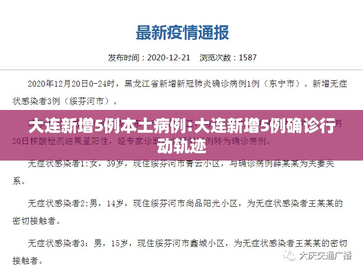 大连新增5例本土病例:大连新增5例确诊行动轨迹 大连新增5例本土病例:大连新增5例确诊行动轨迹
