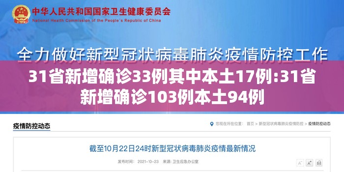 31省新增确诊33例其中本土17例:31省新增确诊103例本土94例
