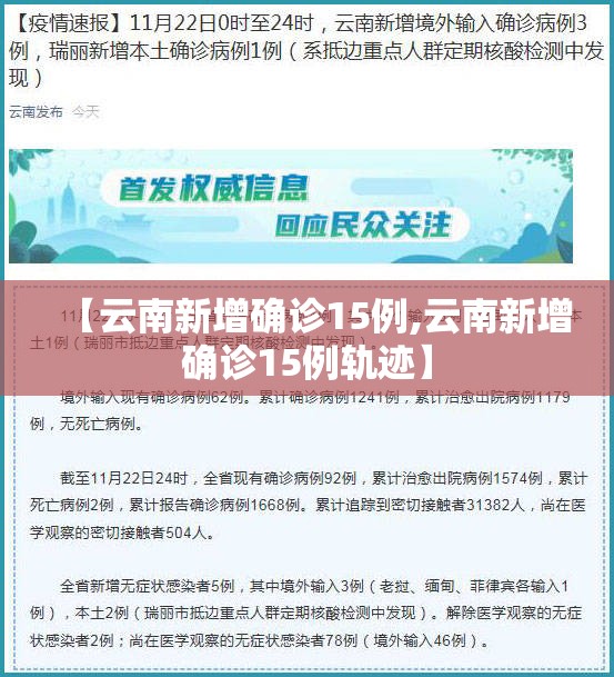 【云南新增确诊15例,云南新增确诊15例轨迹】 【云南新增确诊15例,云南新增确诊15例轨迹】