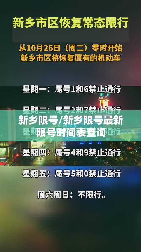 新乡限号/新乡限号最新限号时间表查询