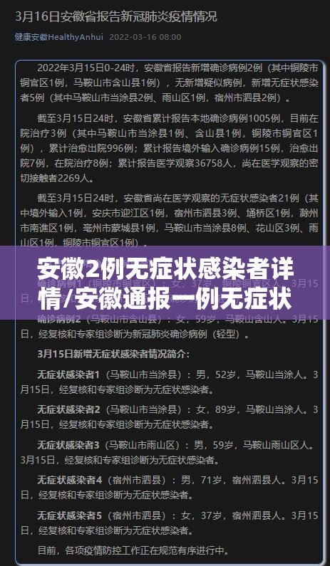 安徽2例无症状感染者详情/安徽通报一例无症状感染者 安徽2例无症状感染者详情/安徽通报一例无症状感染者