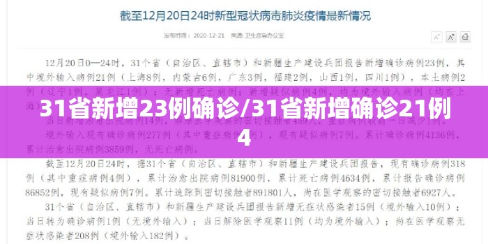 31省新增23例确诊/31省新增确诊21例4 31省新增23例确诊/31省新增确诊21例4