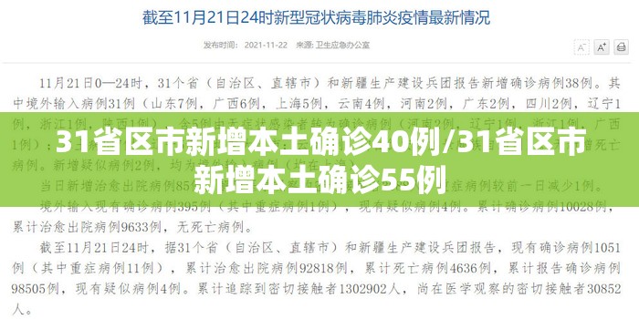 31省区市新增本土确诊40例/31省区市新增本土确诊55例