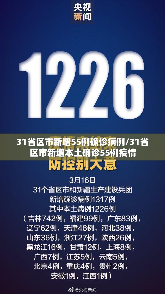 31省区市新增55例确诊病例/31省区市新增本土确诊55例疫情