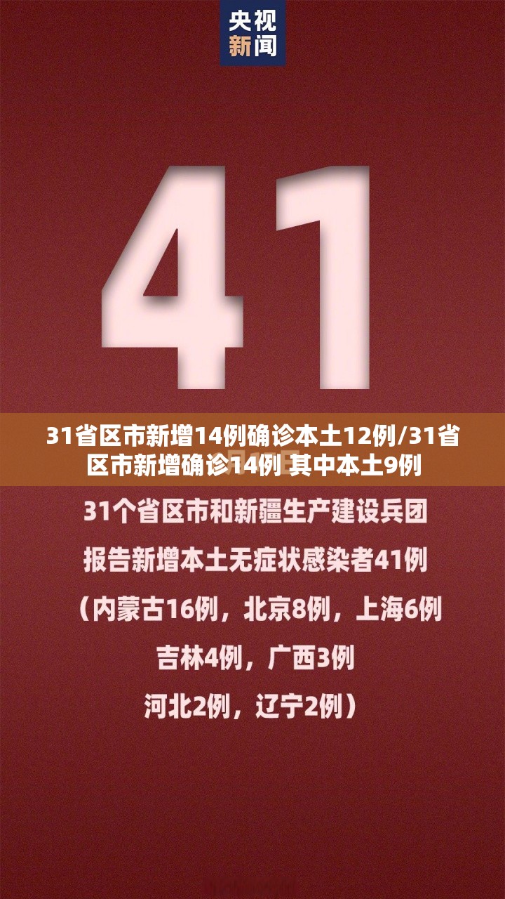 31省区市新增14例确诊本土12例/31省区市新增确诊14例 其中本土9例 31省区市新增14例确诊本土12例/31省区市新增确诊14例 其中本土9例