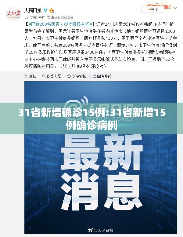 31省新增确诊15例:31省新增15例确诊病例 31省新增确诊15例:31省新增15例确诊病例