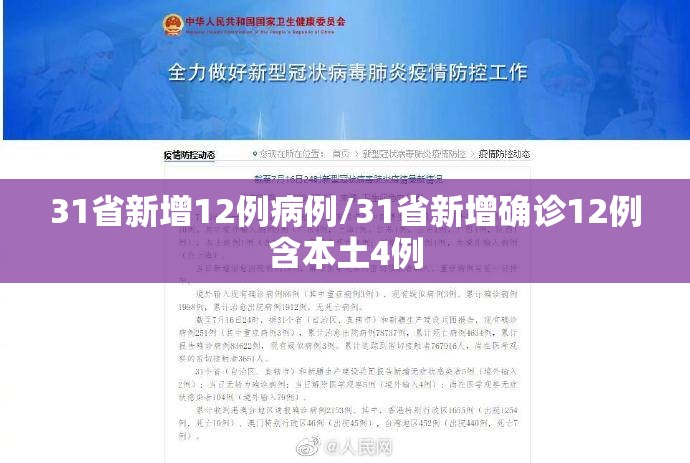 31省新增12例病例/31省新增确诊12例含本土4例 31省新增12例病例/31省新增确诊12例含本土4例